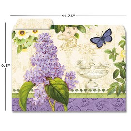Current Grande Fleur File Folders Value Pack - Bulk Set of 24, 6 Pretty Decorative Designs, 1/3 Cut Tabs, Heavy-Duty Paper Stock, Office Supplies for Home & Work, 9-½” x 11-¾” Letter Size