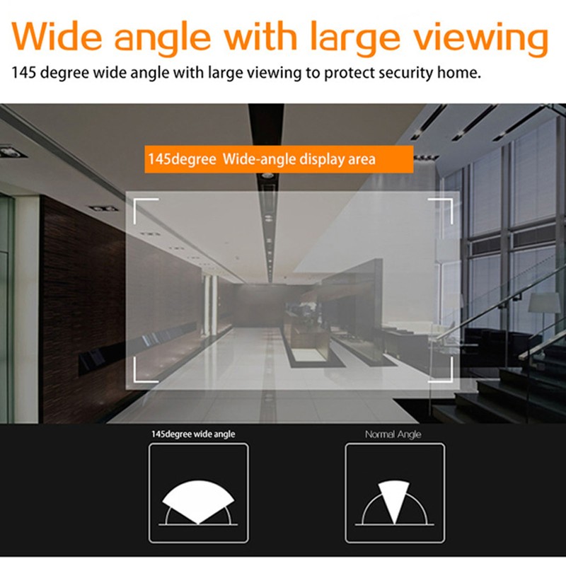 720P Peephole Viewer Door Camera 4.3 Inch Screen 145 Wide