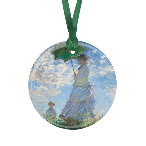 Christmas Tree Ornament, Porcelain Monet Woman with Parasol fine Art