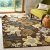 SAFAVIEH Newbury Collection Accent Rug - 3' x 5', Brown & Blue, Floral Country Design, Non-Shedding & Easy Care, Ideal for High Traffic Areas in Entryway, Living Room, Bedroom (NWB8706-2521)