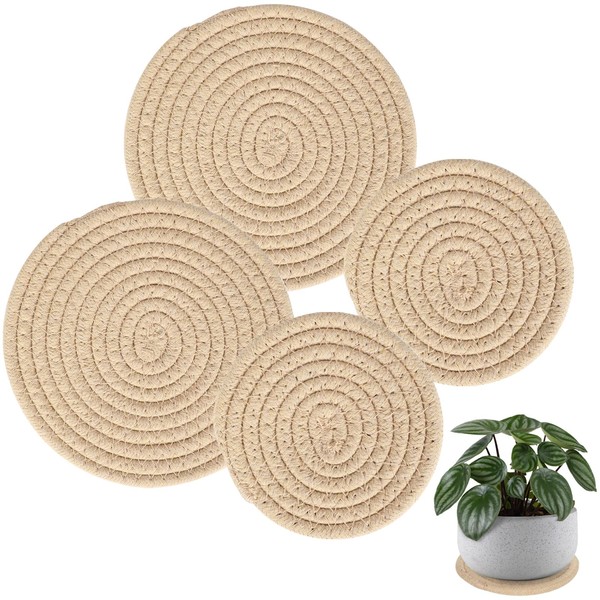 LIYAZHIL 4 PCS Plant Coasters 4 & 7 Inch Plant