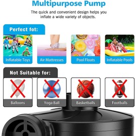 Elektrische Luftpumpe, Luftpumpe für luftmatratzee mit 3 Düsen, 240V AC / 12V DC, Inflate und Deflate Elektrische Pump für Camping im Freien, Luftmatratzenbetten, Boote, aufblasbare Kissen