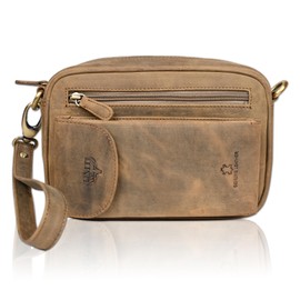 Leather Wrist Bag for Unisex Made of Cowhide Leather 21- (147A) Men's Bag Genuine Leather Bag, tan