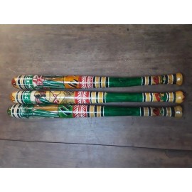 WOOD BASEBALL BAT , ONE PIECE OFFER , HAND CARVED WOOD , PINATA , MEXICO , GREEN