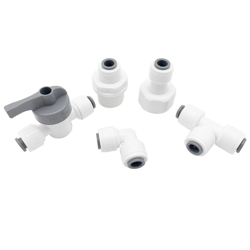 Qrity 1/4" Inline Tap/Shut-Off Valve/Isolation Valve, Reverse Osmosis Water Filtration