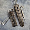 Rally Watch Strap Carbon Fiber Pattern Perforated Watch Straps in