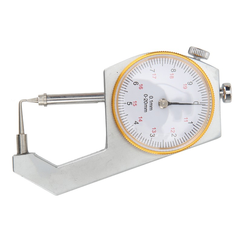 0 to 20mm Curved Tip Thickness Meter 0.1mm Resolution Precise