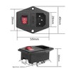 PNGKNYOCN 10A 250V Rocker Switch Power Socket Inlet Module Plug