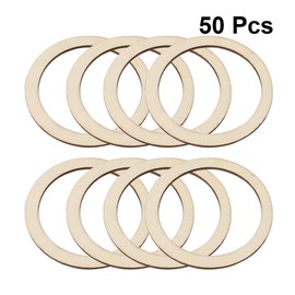 SUPVOX 50pcs Wooden Bamboo Dreamcatcher Rings Hoops Round Metal Hoops Macrame Rings for Dream Catcher DIY Craft 7.5CM