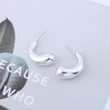 Punk Large Teardrop Earrings Silver Hoop Earrings Waterdrop Half Hoop