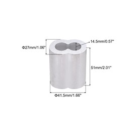 PATIKIL 1/2"/ 12mm Aluminum Crimping Loop Sleeves, 2Pcs Cable Crimp Ferrules Wire Rope Sleeves Loops for Rigging Railing, Silver Tone