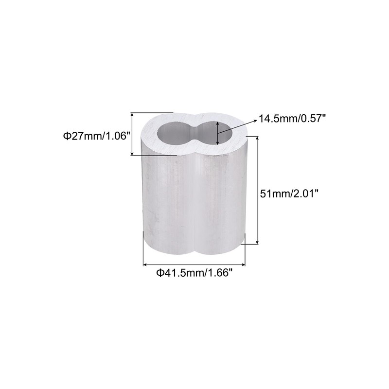 PATIKIL 1/2"/ 12mm Aluminum Crimping Loop Sleeves, 2Pcs Cable Crimp
