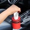 BangBoom 2 Pieces Leather Car Tissues Holder Cylinder with Window