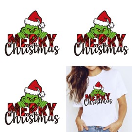 3Pcs Christmas Iron on Decals Transfer,Winter Christmas Iron on Patches Cartoon Christmas Hat Design Iron on Stickers Xmas Iron on Clothing Patches for Clothing Hat Pillow Backpack DIY Craft Supplies…
