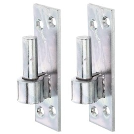 Alberts 318697 Hinge on Plate | South German Shape with DI or DII Hooks | Galvanised | Thick Layer Passivated | Backset Diameter 16 mm | Plate 133 x 40 mm | Set of 2