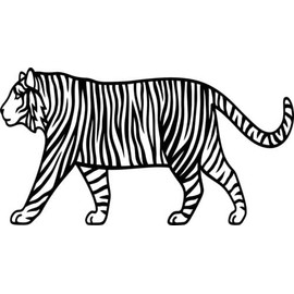 Prowling Tiger Vinyl Decal Sticker for Car/Window/Wall (Silver)