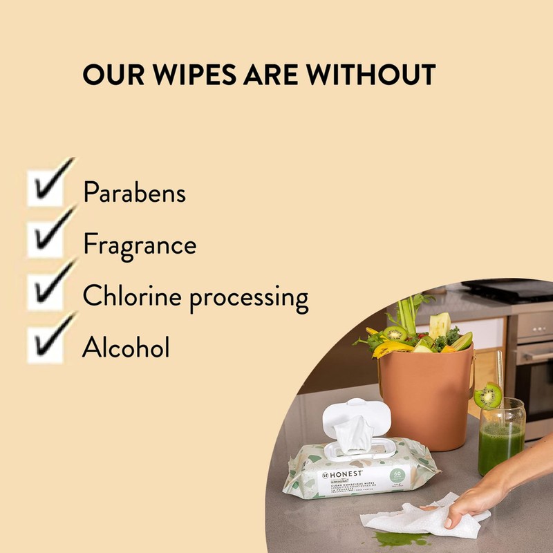 The Honest Company Clean Conscious Multi-Use Wipes Hypoallergenic Unscented for