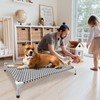 Elevated Outdoor Dog Bed, Large Size, Cotton Material, Non-Slip Feet,