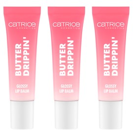 Catrice Butter Drippin' Glossy Lip Balm, No. 010, Pink, Moisturising, Nourishing, Glossy, Vegan, Paraben-Free, No Microplastic Particles, Nanoparticles Free, Pack of 3 (3 x 10 ml)