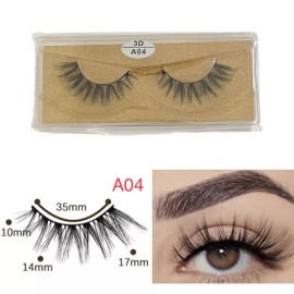 Farred Vegan Faux Mink 3D Light-weight False Volume Eyelashes Style A04 (Lashes only)
