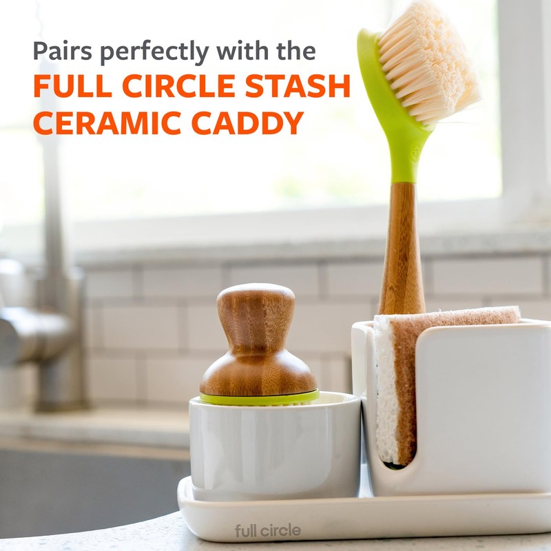 Full Circle Bubble Up -Bamboo Dish Brush & Ceramic Soap