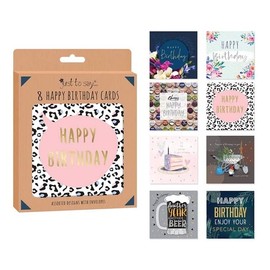 Box of 8 Greeting Cards - Birthdays Various Ages, Mixed Occasions, Thank you