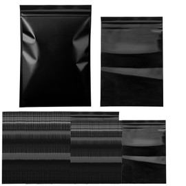 WIYETY Sanitary Bags for Sanitary Napkins Hygiene Disposal Bags: Pack of 200 Self Seal Flat Bags Black Zip Self Seal Flat Bags Thick Packaging Bags 7 x 10 cm + 10 x 15 cm