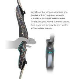 TACHYON ARCHERY Recurve Bow for Adults and Beginners，Archery Bow Takedown Wooden Bow for Hunting and Target Shooting (Right Hand,40 lbs)