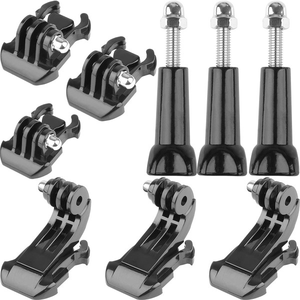 Action Camera Mount Adapter 9 Pieces J-Hook Quick Release Buckle