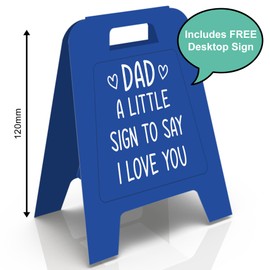 Fathers Day Card With Thoughtful Desktop Sign Father's Day Cards For Dad Step Dad Daddy From Daughter From Son With Blue Envelope