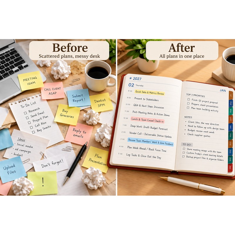 2027 Daily Planner for Time Management – 400-Page A5 Ring