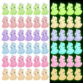 Fuyamp 60Pcs Luminous Mini Resin Unicorn Miniature Glow in The Dark Tiny Unicorn Ornament DIY Charms for Garden Landscape Aquarium Dollhouse Birthday Party Room Crafts Decor(Unicorn)