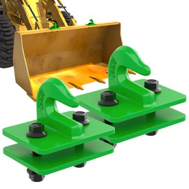 MOLAVIEE 2 Pack 3/8" Tractor Bucket Grab Hooks, Grade 70 Forged Steel Bolt On Grab Hook with Backer Plate, Heavy Duty Tow Hook for Tractor Bucket, Loader, Truck, UTV, RV, 15,000 lbs, Green