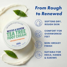 Handmade Heroes Revive & Renew Tea Tree - Mascarilla para manos y pies – Crema hidratante para talones secos agrietados, manos ásperas y pies callosos