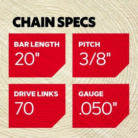 Oregon D70T AdvanceCut Chainsaw Chain for 20-Inch Bar; Fits Echo CS600P, CS-680, CS-550EVL, Poulan 3400, Homelite XL 12 and Super XLAO & More; 70 drive links (2 Pack)