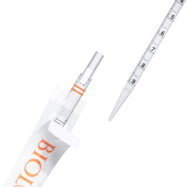 Biologix 100Pcs 10mL Serological Pipette, Polystyrene Disposable Graduated Lab Pipettes for Cell Culture, Clinical Diagnostics, Biomedical Research, Sterile, Orange