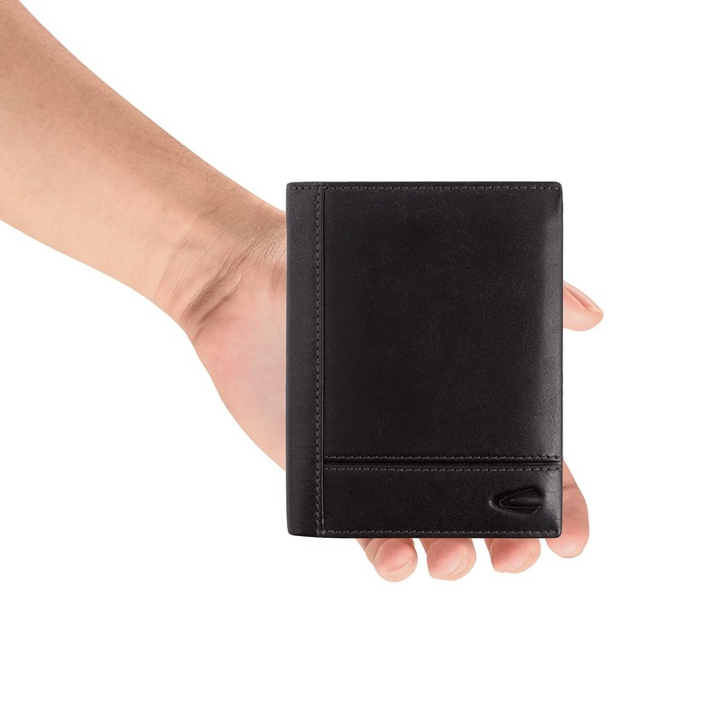 camel active Tokyo Herren Geldbörse Hochformat Leder Mittelgroß Schwarz