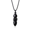 COAI Prayer Black Obsidian Vajra Buddha Necklace Black Stone Necklace