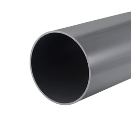 MECCANIXITY PVC Rigid Round Pipe 6" ID 13" Length Light Grey High Impact for Water Pipe,Crafts,Cable Sleeve
