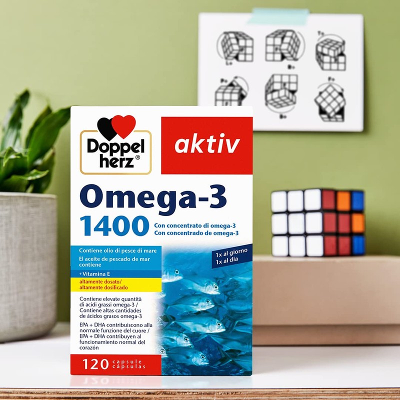 Doppelherz aktiv Omega 3 1400, Integratore con Olio di Pesce,