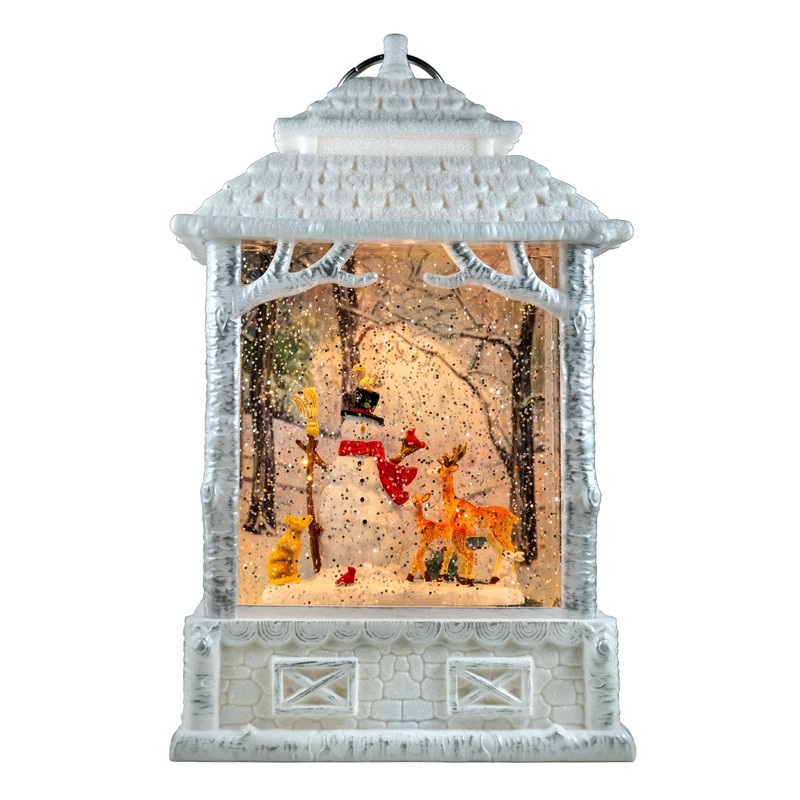 Snowman with Deer Lantern Snow Globe by The San Francisco