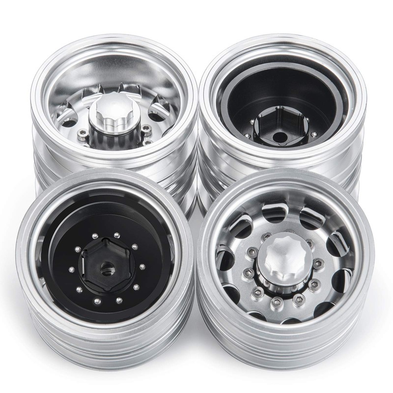 AXspeed 4pcs Metal Rear Wheel Rims Wheel Hubs for 1:14