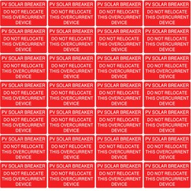CDXHOME 50PCS Premium Solar Breaker Label Pack - 2" x 1.1" Overcurrent Device Stickers - UV Resistant Vinyl for Outdoor Use - NEC Standard Compliant