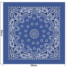 Karl Loven Bandana Piece - Paisley Mandala Pattern - 100% Cotton TÜV Tested - Thick Fabric - 20 Exclusive Colours, Royal Blue (Mandala Pattern)