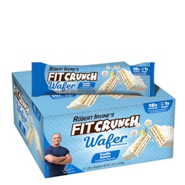 Fit Crunch Barritas de proteína tipo wafer FITCRUNCH, 16 g de proteína y 1 g de azúcar (9 barritas, helado de vainilla)