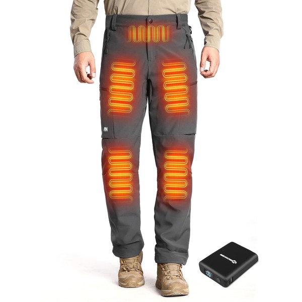ANTARCTICA GEAR Heated Pants for Men, with 12V/20000mAh Battery, 5-Zone