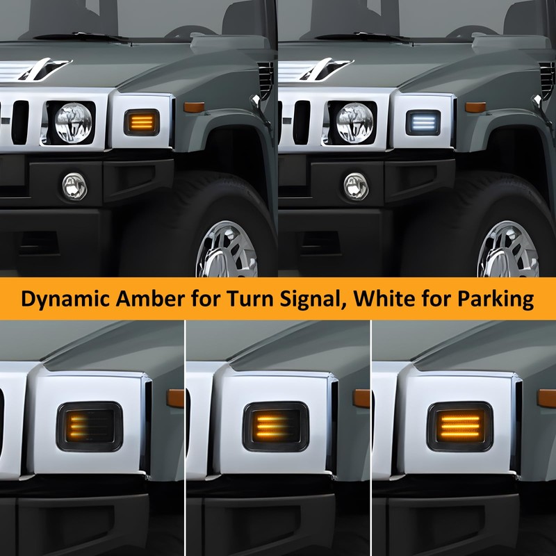 D-Lumina Smoked Len 3-Row Full LED Front Corner Marker Lights