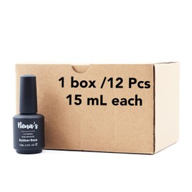 Nena's Rubber Base Coat Gel, 12-Pack 15mL Bottles, UV/LED Curable, Nail Strengthening and Smoothing Formula