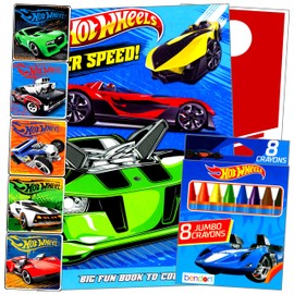 Hot Wheel Coloring and Activity Set - Bundle Includes Coloring Book, Stickers, Race Car Door Hanger, and More