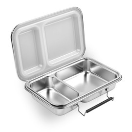 Rilli Premium Stainless Steel Lunch Box for Children and Adults with 2 x Compartments - BPA Free - Tasteless, Dishwasher Safe, Reusable, Unbreakable